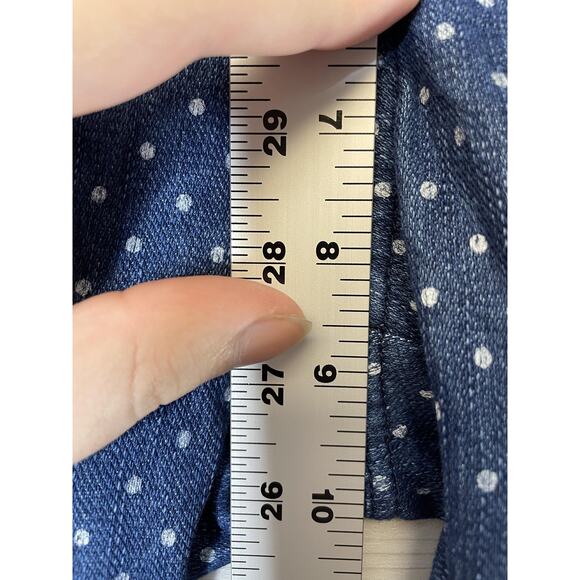 HUE Leggings Womens Small Blue Swiss Dot Jeans Capri Medium Wash Denim Jeggings - Picture 3 of 9